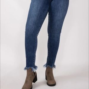 Judy Blue High Rise Skinny Jeans with Distressed Hem